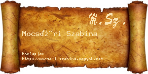 Mocsári Szabina névjegykártya