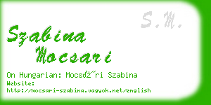 szabina mocsari business card